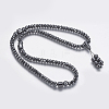 Non-magnetic Synthetic Hematite Mala Beads Necklaces NJEW-K096-11C-1