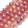 Electroplated Natural Agate Beads Strands G-B191-A07-10mm-15-2