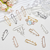 25Pcs 5 Colors Iron Brooch Findings FIND-SP0006-11-4