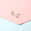 Brass Micro Pave Clear Cubic Zirconia Stud Earrings FS-WGE47D1-04-1