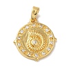 Rack Plating Brass Micro Pave Cubic Zirconia Pendant KK-U027-15G-1