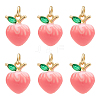 6Pcs Brass Micro Pave Cubic Zirconia Charms KK-PH0012-73-1