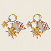 Brass Shell Shape with Turtle Hoop Earrings RM6529-1