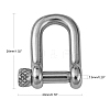 304 Stainless Steel D-Ring Anchor Shackle Clasps STAS-P182-19P-3