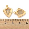 Brass Micro Pave Clear Cubic Zirconia Pendants KK-U006-07G-04-3