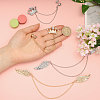 4Pcs 4 Styles Alloy & Iron Hanging Chain Brooches JEWB-CA0001-64-3