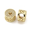 Rack Plating Brass Micro Pave Clear Cubic Zirconia Beads KK-P270-13G-2