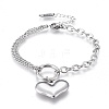 304 Stainless Steel Charm Bracelets BJEW-K219-02P-1