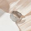 304 Stainless Steel Cuff Open Rings for Women RJEW-L341-03A-P-3