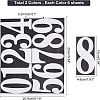 12 Sheets 2 Colors Number 0~9 PVC Waterproof Self-Adhesive Sticker DIY-NB0007-28-2