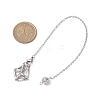 Stainless Steel Braided Chain Macrame Pouch Empty Stone Holder Dowsing Pendulums PALLOY-JF02738-5