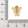 Brass Micro Pave Cubic Zirconia Slide Charms ZIRC-I068-27G-3