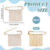 4Pcs Zinc Alloy & Crystal Rhinestone Tassel Brooch JEWB-PH0001-84G-2