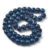 Electroplated Natural Lava Rock Beads Strands G-A251-E01-01H-2