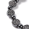 Round & Flat Round Synthetic Non-magnetic Hematite Beaded Stretch Bracelets for Women BJEW-Q345-08-2