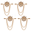 CHGCRAFT 4Pcs Crystal Rhinestone Helm with Chains Tassel Lapel Pin JEWB-CA0001-38KCG-1