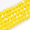 Opaque Solid Color Electroplate Glass Beads Strands EGLA-A039-P2mm-L05-1