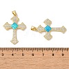 Rack Plating Brass Micro Pave Cubic Zirconia Pendants KK-P268-17E-G-3