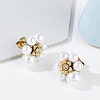 Ion Plating(IP) 304 Stainless Steel Flower Stud Earrings EJEW-A119-03G-2