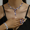 Brass Rhinestones Necklaces & Earring & Bracelets Sets for Women WGF929C-07-1