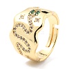 Adjustable Brass Micro Pave Cubic Zirconia Finger Rings RJEW-F116-05G-3