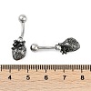 Heart 316 Surgical Stainless Steel Belly Button Rings/Earrings EJEW-G416-10AS-5