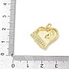 Brass Micro Pave Clear Cubic Zirconia Pendants KK-D289-01G-06-3