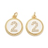 Brass Micro Pave Clear Cubic Zirconia Charms ZIRC-J040-44G-02-2