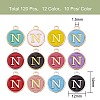 120Pcs 12 Colors Golden Plated Alloy Charms sgENAM-SZ0001-64N-4