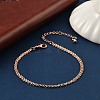 Brass Rope Chain Bracelets for Women BJEW-G735-08RG-1