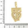 Brass Micro Pave Clear Cubic Zirconia Pendants KK-B141-04G-02-3