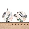 Natural Abalone Shell & Black Lip Shell & Pink Shell Pendants SSHEL-B003-06P-03-3