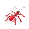 Glass Seed Beaded Ant Pendants PALLOY-MZ00468-02-3