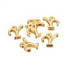 Golden Plated Alloy Letter Pendants PALLOY-J718-01G-Y-2