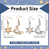 2 Pairs 2 Colors Moon & Sun Alloy Dangle Earrings EJEW-GO0002-21-2