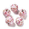 Valentine's Day Theme Printed Wood Beads X-WOOD-G017-02B-1