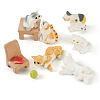 10Pcs 10 Style Resin Cat/Chair/Table/Book/Yarn Ball Ornaments DJEW-TA0001-05-2