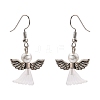 Lovely Wedding Dress Angel Dangle Earrings X-EJEW-JE00521-09-1