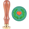 Brass Wax Seal Stamp with Handle AJEW-WH0184-0993-1