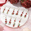 Valentine's Day Alloy Enamel Flower Dangle Earrings EJEW-JE06273-02-2