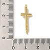 Rack Plating Brass Religion Cross Connector Charms Links KK-U027-04G-3