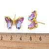 Brass Glass Stud Earring Findings KK-D291-13G-2