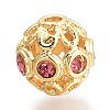 Brass Micro Pave Cubic Zirconia Beads KK-P187-20-G-3