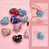  10Pcs 10 Color Heart Handmade Polymer Clay Rhinestone Beads CLAY-PH0001-90-3