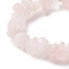 Natural Rose Quartz Charm Bracelets for Women BJEW-JB09926-02-5