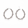 Non-Tarnish Long-Lasting Plated 304 Stainless Steel Wire Wrapped Hoop Earrings EJEW-D250-04B-P-2