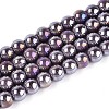 Electroplate Opaque Glass Beads Strands GLAA-T032-P6mm-AB15-1