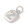 Rack Plating Brass Micro Pave CLear Cubic Zirconia Charms KK-E110-14P-Z-2