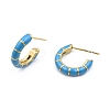 Enamel C-shape Stud Earrings EJEW-N052-05A-2