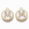 Brass Micro Pave Cubic Zirconia Pendants KK-T062-04M-NF-1